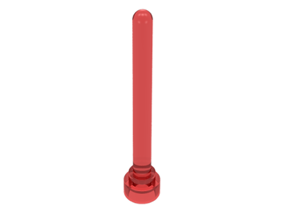 LEGO 3957 Antenna 4H - Round Top in Trans-Red - Authentic LEGO Part