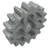 LEGO 4019 Technic, Gear 16 Tooth - Axle Hole with Open Sides in Light Gray - Authentic LEGO Part