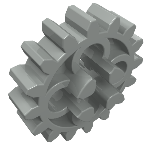 LEGO 4019 Technic, Gear 16 Tooth - Axle Hole with Open Sides in Light Gray - Authentic LEGO Part