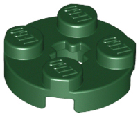LEGO 4032 Plate, Round 2 x 2 with Axle Hole in Dark Green - Authentic LEGO Part