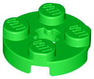 LEGO 4032 Plate, Round 2 x 2 with Axle Hole in Bright Green - Authentic LEGO Part