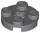 LEGO 4032 Plate, Round 2 x 2 with Axle Hole in Dark Bluish Gray - Authentic LEGO Part