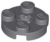 LEGO 4032 Plate, Round 2 x 2 with Axle Hole in Dark Bluish Gray - Authentic LEGO Part