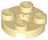 LEGO 4032 Plate, Round 2 x 2 with Axle Hole in Tan - Authentic LEGO Part