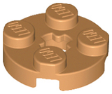 LEGO 4032 Plate, Round 2 x 2 with Axle Hole in Medium Nougat - Authentic LEGO Part