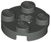 LEGO 4032 Plate, Round 2 x 2 with Axle Hole in Dark Gray - Authentic LEGO Part