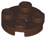 LEGO 4032 Plate, Round 2 x 2 with Axle Hole in Dark Brown - Authentic LEGO Part