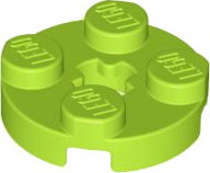 LEGO 4032 Plate, Round 2 x 2 with Axle Hole in Lime - Authentic LEGO Part