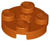 LEGO 4032 Plate, Round 2 x 2 with Axle Hole in Dark Orange - Authentic LEGO Part