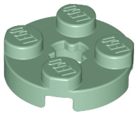 LEGO 4032 Plate, Round 2 x 2 with Axle Hole in Sand Green - Authentic LEGO Part