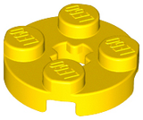 LEGO 4032 Plate, Round 2 x 2 with Axle Hole in Yellow - Authentic LEGO Part