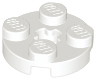 LEGO 4032 Plate, Round 2 x 2 with Axle Hole in White - Authentic LEGO Part