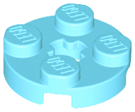 LEGO 4032 Plate, Round 2 x 2 with Axle Hole in Medium Azure - Authentic LEGO Part