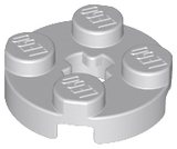 LEGO 4032 Plate, Round 2 x 2 with Axle Hole in Light Bluish Gray - Authentic LEGO Part