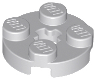 LEGO 4032 Plate, Round 2 x 2 with Axle Hole in Light Bluish Gray - Authentic LEGO Part