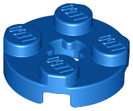 LEGO 4032 Plate, Round 2 x 2 with Axle Hole in Blue - Authentic LEGO Part