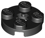LEGO 4032 Plate, Round 2 x 2 with Axle Hole in Black - Authentic LEGO Part