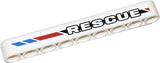LEGO 40490pb010R Technic, Liftarm Thick 1 x 9 with &#39;RESCUE&#39; and Red and Blue Diagonal Stripes Pattern Model Right (Sticker) - Set 42020 - Main Product Image