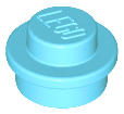 LEGO 4073 Plate Round 1 x 1 with Solid Stud in Medium Azure - Authentic LEGO Part