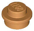 LEGO 4073 Plate Round 1 x 1 with Solid Stud in Medium Nougat - Authentic LEGO Part