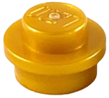 LEGO 4073 Plate Round 1 x 1 with Solid Stud in Pearl Gold - Authentic LEGO Part