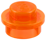 LEGO 4073 Plate Round 1 x 1 with Solid Stud in Trans-Neon Orange - Authentic LEGO Part