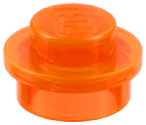 LEGO 4073 Plate Round 1 x 1 with Solid Stud in Trans-Neon Orange - Authentic LEGO Part