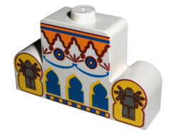 LEGO 4088px1 Brick, Modified 1 x 4 x 2 Center Stud Top with Orient Arches and Minifigures Pattern - Main Product Image