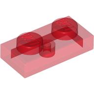 LEGO 3023 Plate 1 x 2 in Trans-Red - Authentic LEGO Part