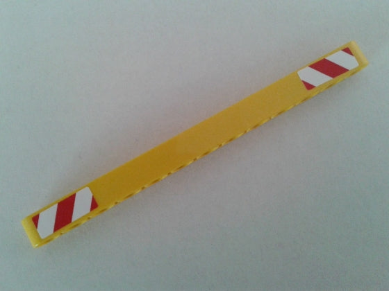 LEGO 41239pb011 Technic, Liftarm Thick 1 x 13 with Red and White Danger Stripes Pattern on Both Ends (Stickers) - Set 8053 - Main Product Image