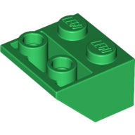 LEGO 3660 Slope, Inverted 45 2 x 2 with Flat Bottom Pin in Green - Authentic LEGO Part