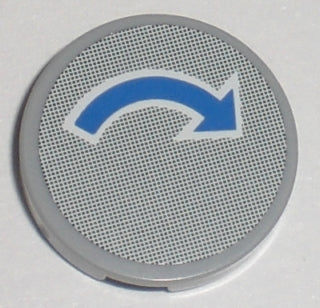 LEGO 4150pb038 Tile, Round 2 x 2 with Blue Curved Arrow with White Outline Pattern (Sticker) - Set 7990 - Main Product Image