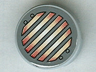 LEGO 4150pb058 Tile, Round 2 x 2 with Headlight Pattern (Sticker) - Set 7475 - Main Product Image