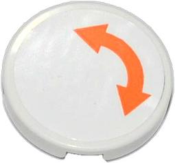 LEGO 4150pb142 Tile, Round 2 x 2 with Orange Curved Arrow Double on  Background Pattern (Sticker) - Set 60014 - Main Product Image
