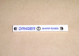 LEGO 4162pb011 Tile 1 x 8 with 'DANGER SHARP EDGES' Pattern (Sticker) - Set 7700 - Main Product Image