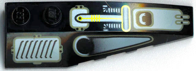 LEGO 41747pb008 Wedge 6 x 2 Right with Submarine Pattern - Main Product Image