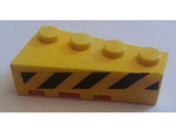 LEGO 41767pb03 Wedge 4 x 2 Right with Black and  Danger Stripes Pattern (Sticker) - Set 7243 - Main Product Image