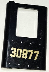 LEGO 4181pb091 Door 1 x 4 x 5 Train Left, Thin Support at Bottom with Gold '30877' and Rivets Pattern (Sticker) - Set 70424 - Main Product Image