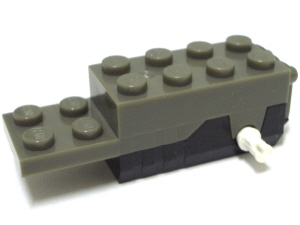 LEGO 41861c01 Pullback Motor 6 x 2 x 1 2/3 with Black Base and White Wheels Holder Pins (Motor 2) in Dark Gray - Authentic LEGO Part