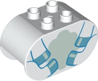 LEGO 4198pb40 Duplo, Brick 2 x 4 x 2 Rounded Ends with Unicorn Body Pattern - Main Product Image