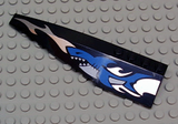 LEGO 42061px5 Wedge 12 x 3 Left with Blue Shark and Silver Wave Pattern - Main Product Image