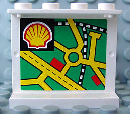 LEGO 4215pb044 Panel 1 x 4 x 3 with Map Street Pattern 4 and Shell Logo on Inside (Sticker) - Set 1254 - Main Product Image