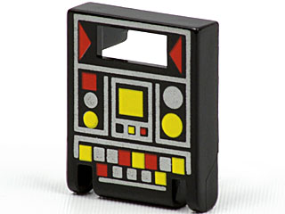 LEGO 4346pb05 Container, Box 2 x 2 x 2 Door with Slot with Red and Yellow Controls Pattern - Main Product Image