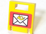 LEGO 4346px1 Container, Box 2 x 2 x 2 Door with Slot with White Envelope with  Horn on Red Background Pattern - Main Product Image