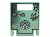 LEGO 4346px7 Container, Box 2 x 2 x 2 Door with Slot with Silver Safe Handle and Dial, Spider, and Black Web Pattern - Main Product Image