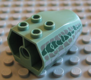 LEGO 43936px1 Serpent Basilisk Middle Segment with Dark Gray, Dark Green, and Light Gray Scales Pattern - Main Product Image