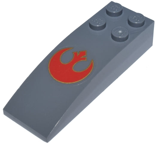 LEGO 44126pb002 Slope, Curved 6 x 2 with Red SW Rebel Alliance Symbol Pattern (Sticker) - Set 7668 - Main Product Image