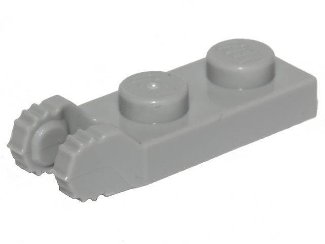 LEGO 44302 Hinge Plate 1 x 2 Locking with 2 Fingers on End in Light Bluish Gray - Authentic LEGO Part