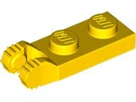 LEGO 44302 Hinge Plate 1 x 2 Locking with 2 Fingers on End in Yellow - Authentic LEGO Part