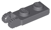 LEGO 44302 Hinge Plate 1 x 2 Locking with 2 Fingers on End in Dark Bluish Gray - Authentic LEGO Part